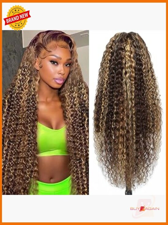 13x6 Deep Wave Lace Front Wig Human Hair Pre Plucked 200 Density Curly main image 6